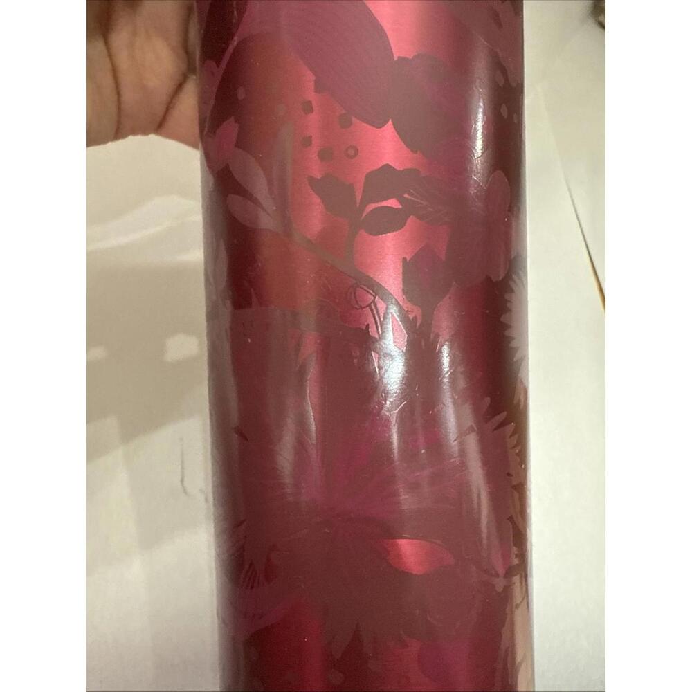 Starbucks Rare Holiday Plum Maroon Floral Insulated Hot Mug Tumbler 16oz New - Picture 4 of 8